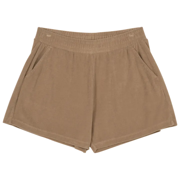 Umweltfreundliche Damenshorts aus Frottee Cream Coffee