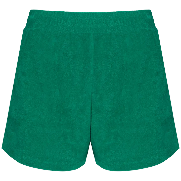 Umweltfreundliche Damenshorts aus Frottee Malachite Green