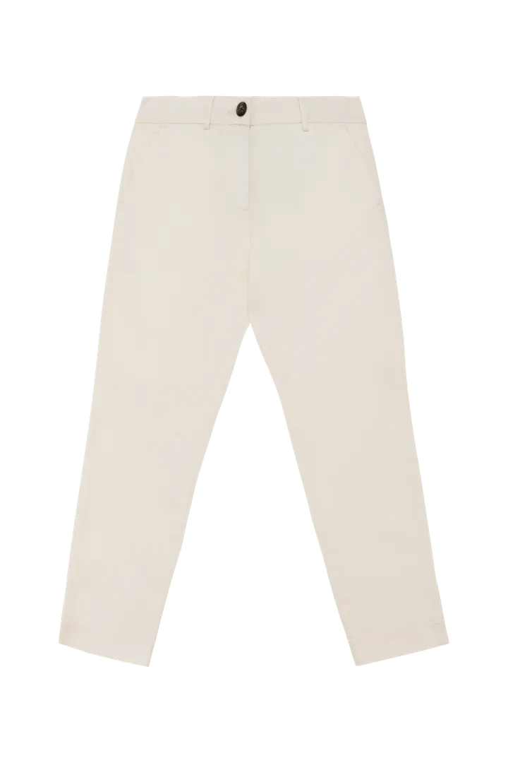 Umweltfreundliche 7/8-Damen Chinohose Ivory