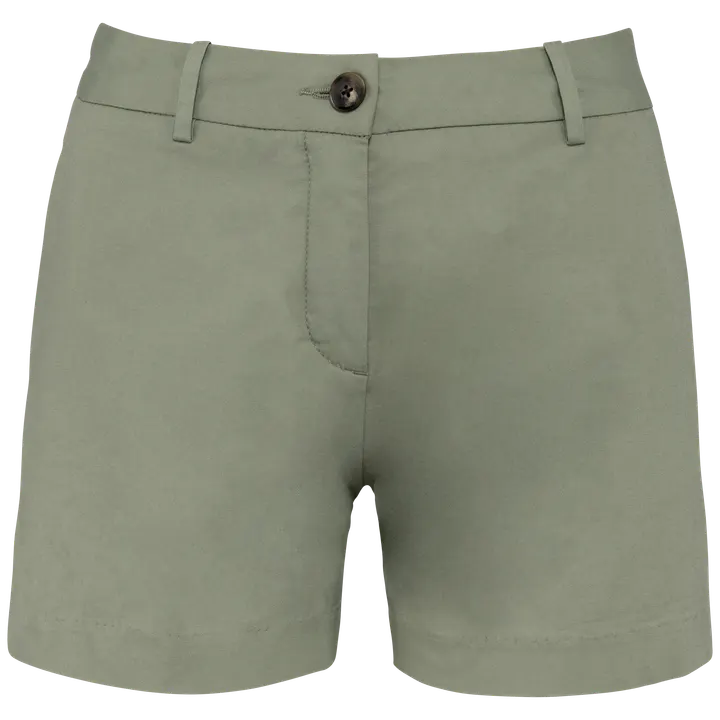 Umweltfreundliche Chino-Bermuda-Shorts für Damen Almond Green