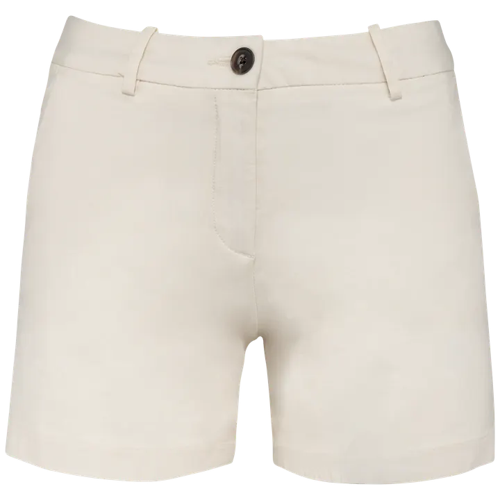 Umweltfreundliche Chino-Bermuda-Shorts für Damen Ivory