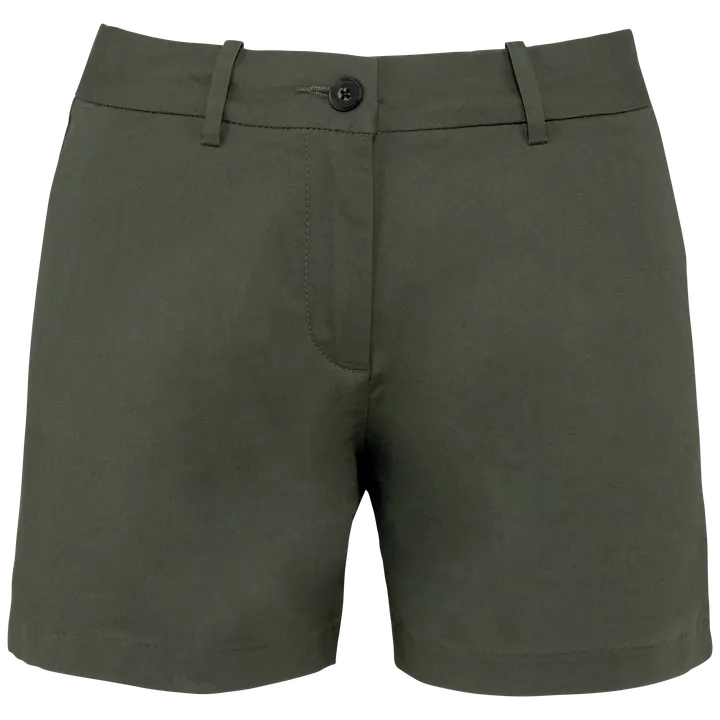 Umweltfreundliche Chino-Bermuda-Shorts für Damen Organic Khaki