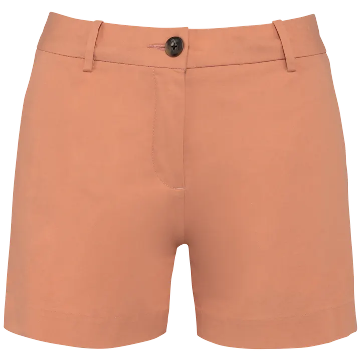 Umweltfreundliche Chino-Bermuda-Shorts für Damen Peach