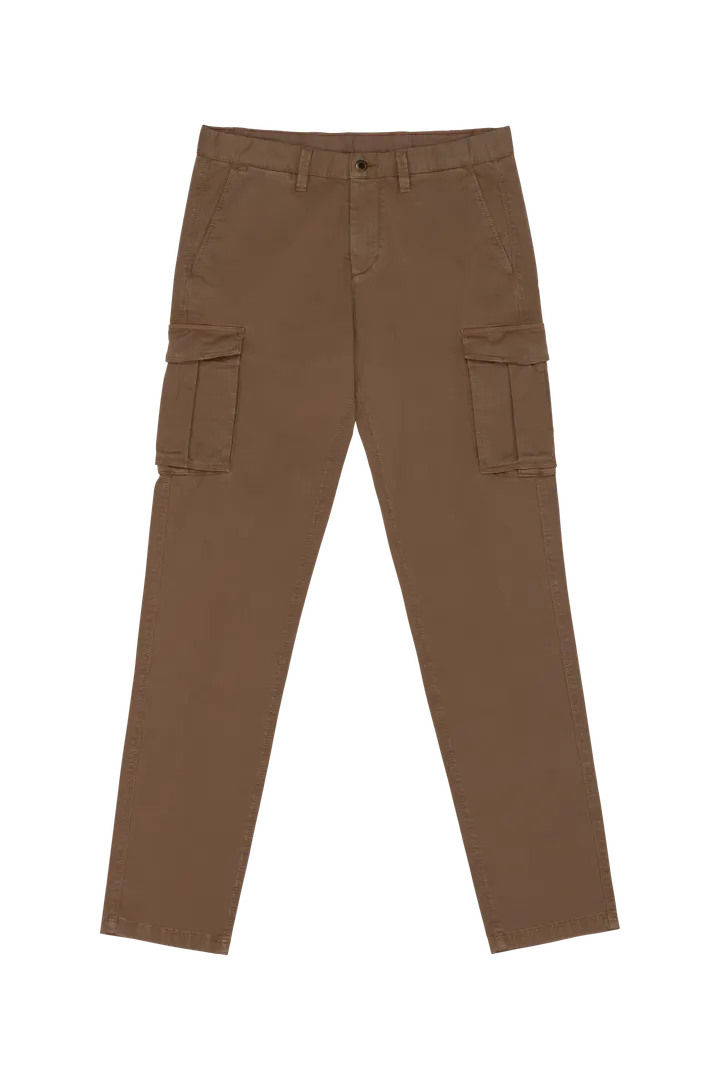 Umweltfreundliche ausgewaschene Cargohose für Herren Washed Dark Camel