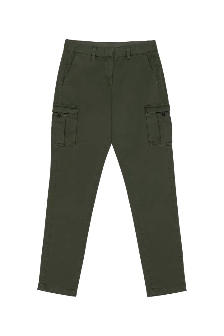 Umweltfreundliche ausgewaschene Cargohose für Damen Washed Organic Khaki