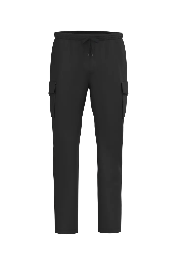 Umweltfreundliche Cargohose aus verwaschenem French Terry für Herren Washed black