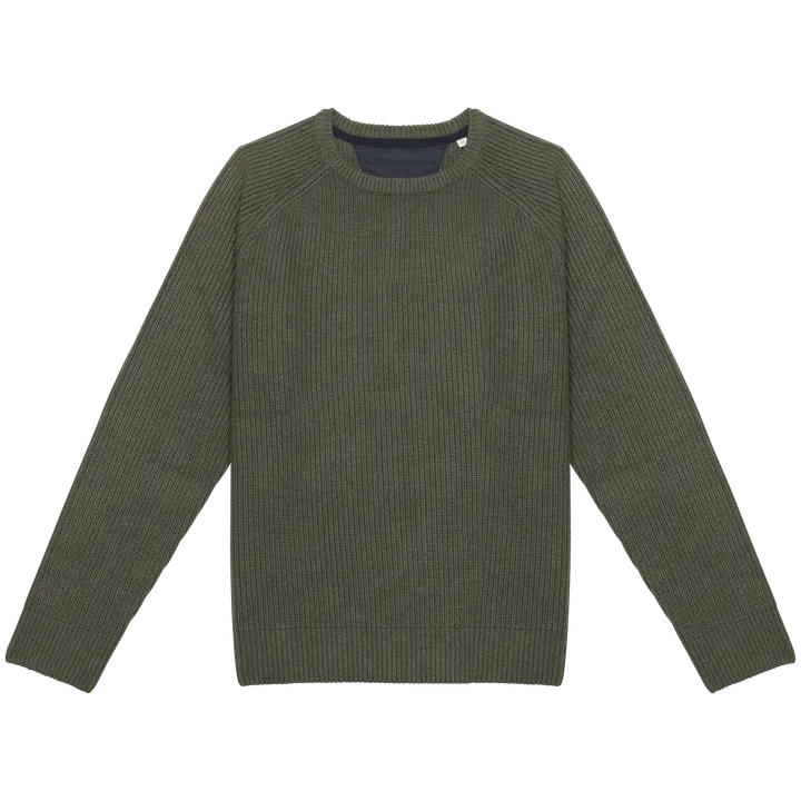 Pull écoresponsable à grosses mailles homme Organic Khaki