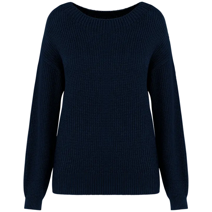 Umweltfreundlicher Damenpullover aus Merinowolle Navy Blue