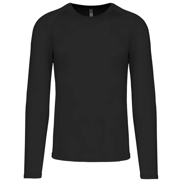 Langarm Doppelhaut T-Shirt. Schnelltrocknend Black