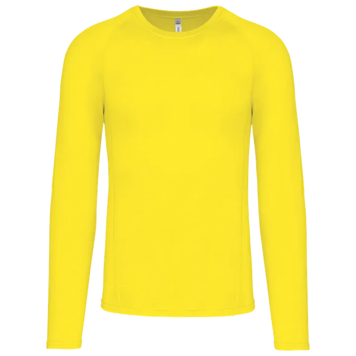 Langarm Doppelhaut T-Shirt. Schnelltrocknend Flashy Yellow