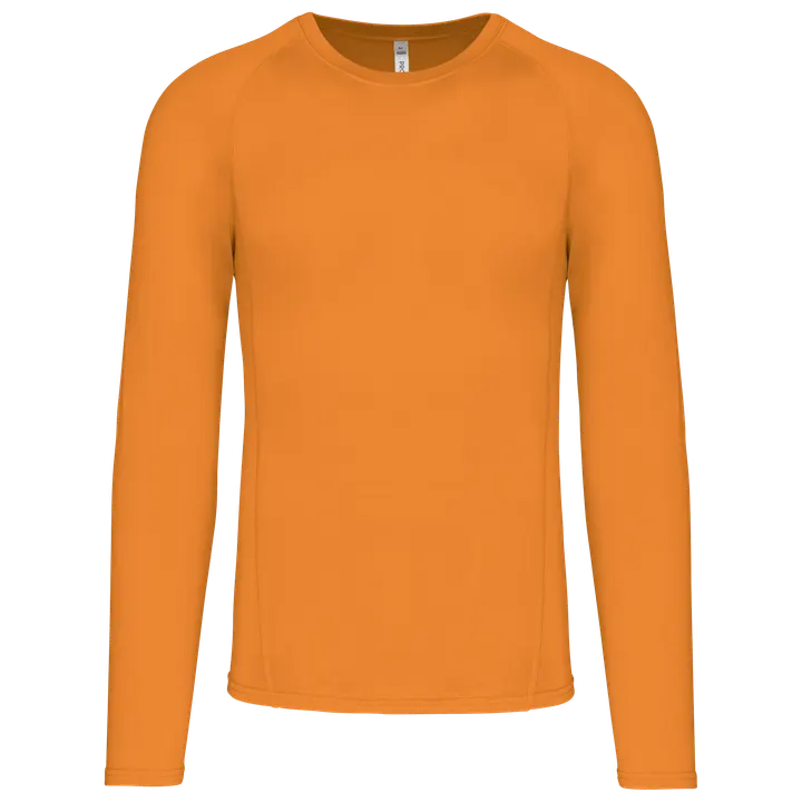 Langarm Doppelhaut T-Shirt. Schnelltrocknend Orange