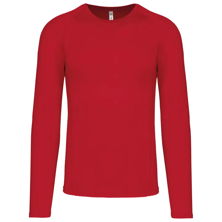 Langarm Doppelhaut T-Shirt. Schnelltrocknend Sporty Red