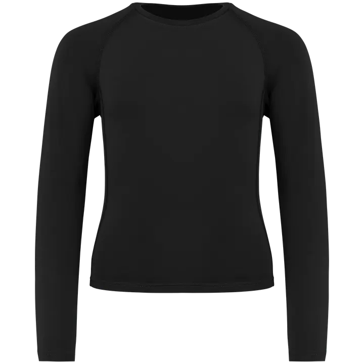 Kinder Langarm Doppelhaut T-Shirt. Schnelltrocknend Black