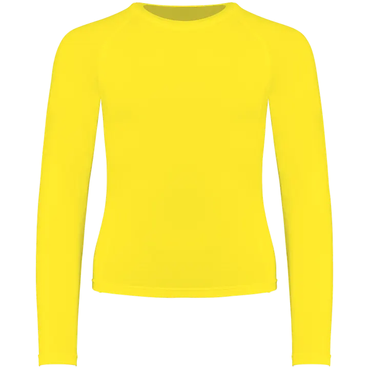 Kinder Langarm Doppelhaut T-Shirt. Schnelltrocknend Flashy Yellow