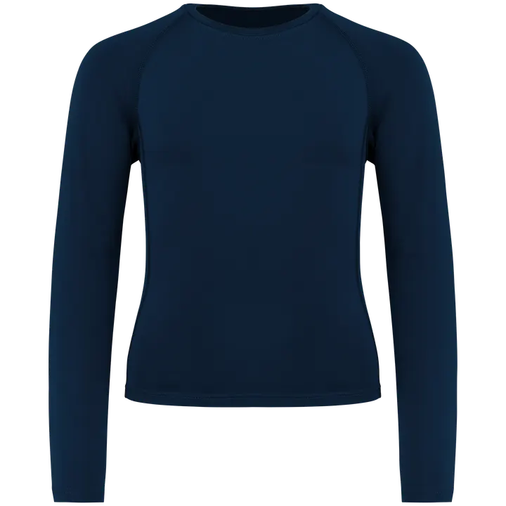 Kinder Langarm Doppelhaut T-Shirt. Schnelltrocknend Sporty Navy