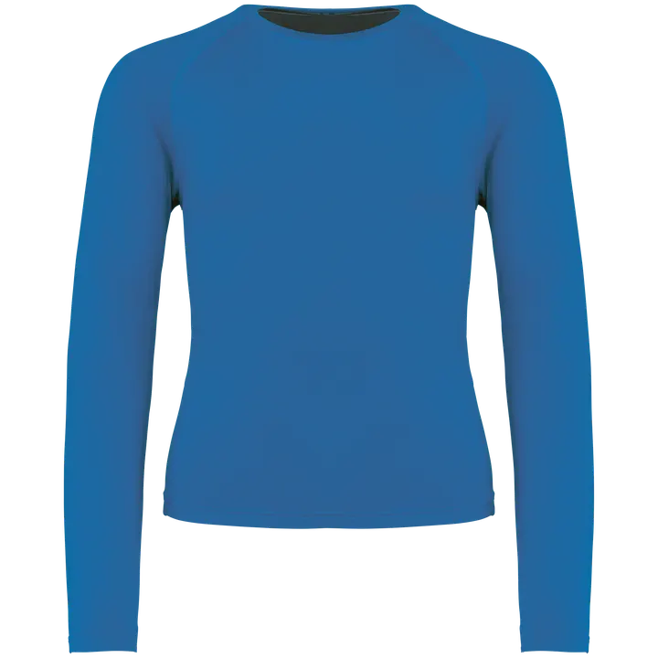 Kinder Langarm Doppelhaut T-Shirt. Schnelltrocknend Sporty Royal Blue