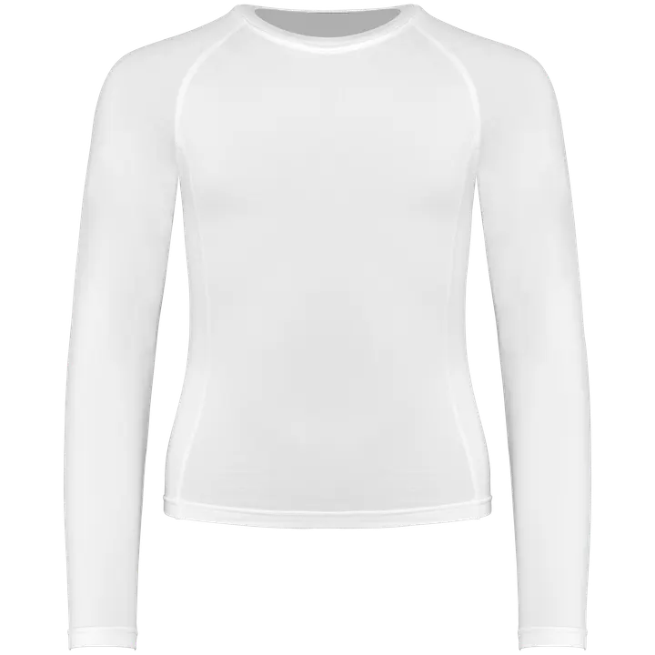 Kinder Langarm Doppelhaut T-Shirt. Schnelltrocknend White