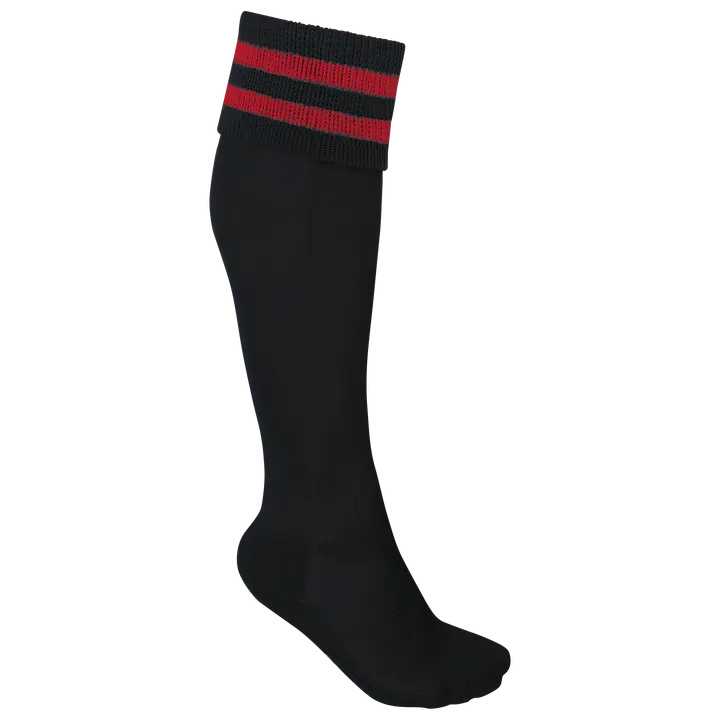 Gestreifte Sportsocken Black / Sporty Red