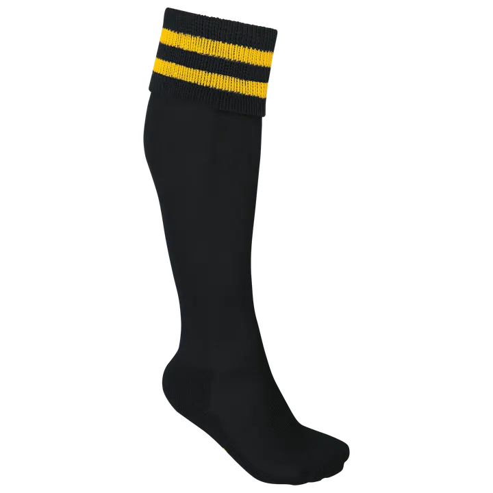 Gestreifte Sportsocken Black / Sporty Yellow