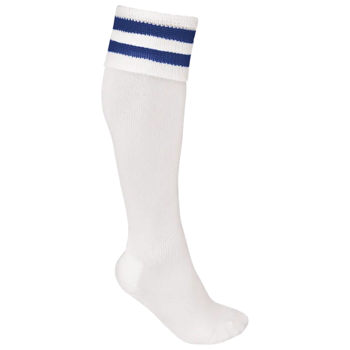 Gestreifte Sportsocken White / Dark Royal Blue