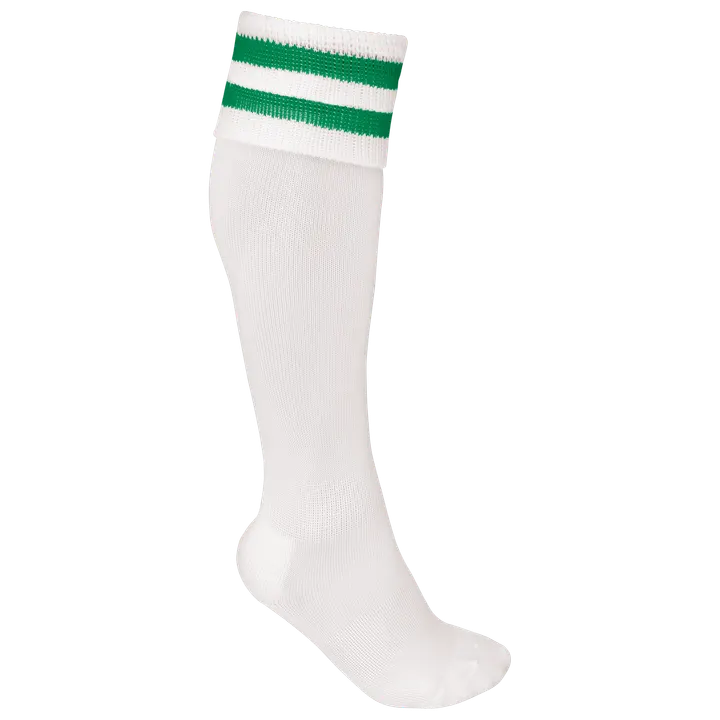 Gestreifte Sportsocken White / Sporty Kelly Green