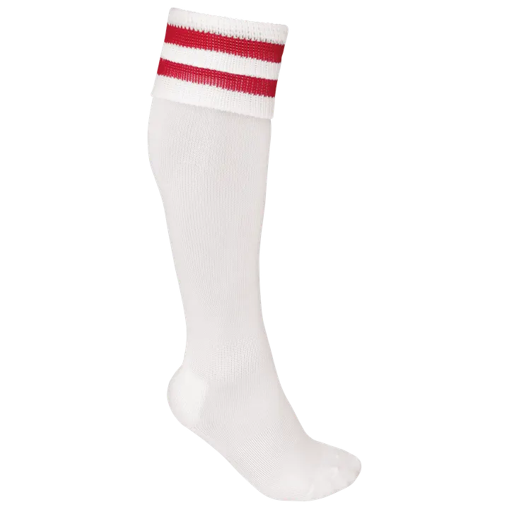 Gestreifte Sportsocken White / Sporty Red
