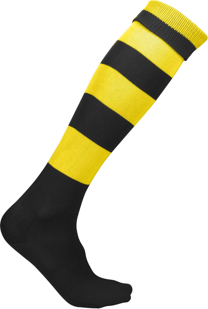 Chaussettes de sport cerclées unisexe Black / Sporty Yellow