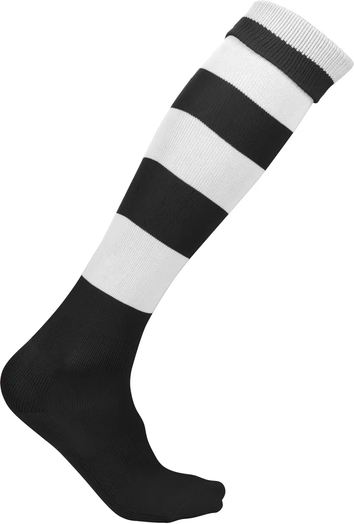 Chaussettes de sport cerclées unisexe Black / White