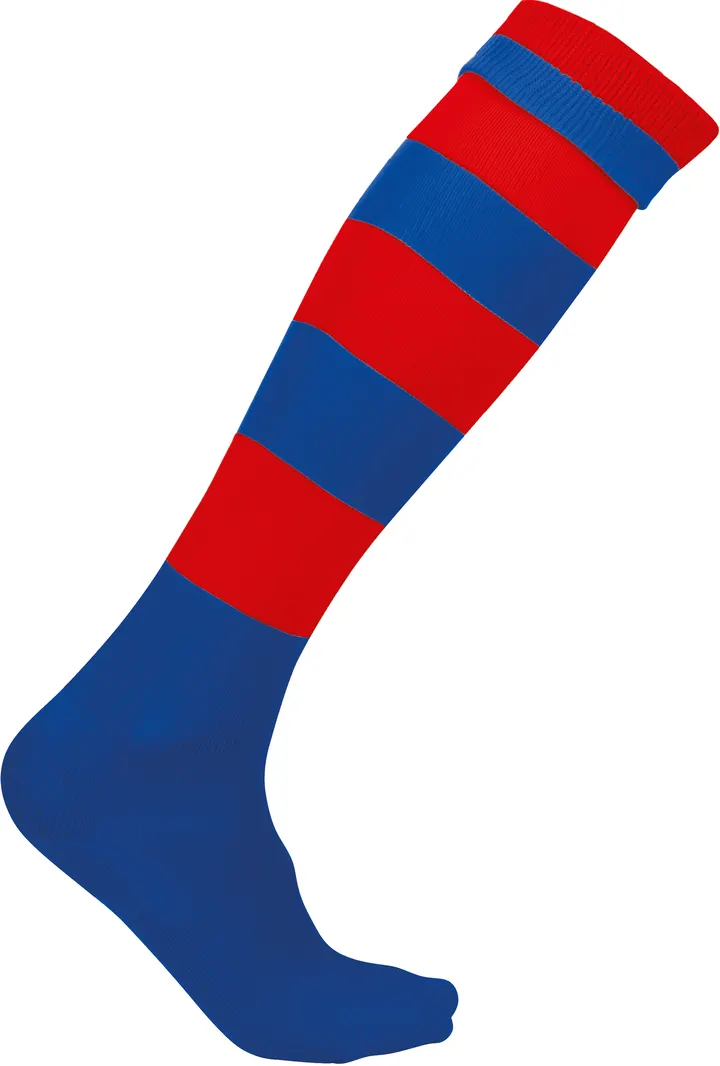 Chaussettes de sport cerclées unisexe Dark Royal Blue / Sporty Red
