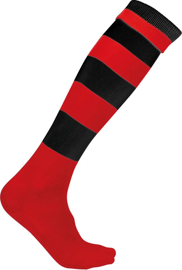 Chaussettes de sport cerclées unisexe Sporty Red / Black