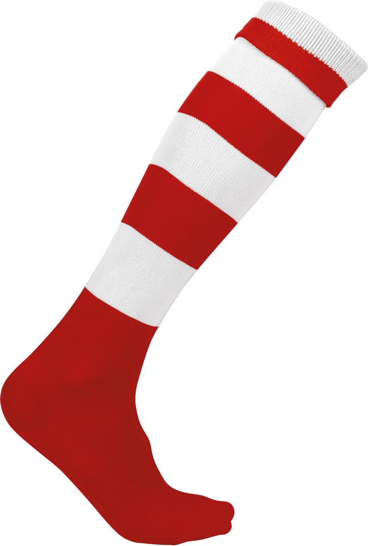 Chaussettes de sport cerclées unisexe Sporty Red / White