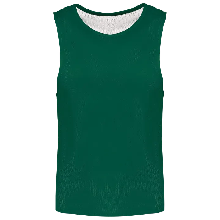 Beidseitig tragbares Multisport-Leibchen für Kinder Dark Green / White