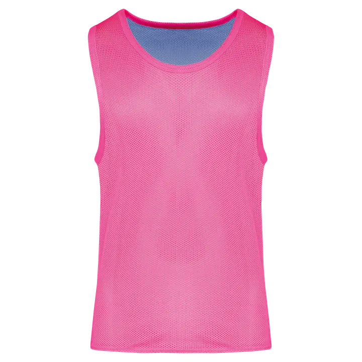 Beidseitig tragbares Multisport-Leibchen für Kinder Fluorescent Pink / Sporty Sky Blue