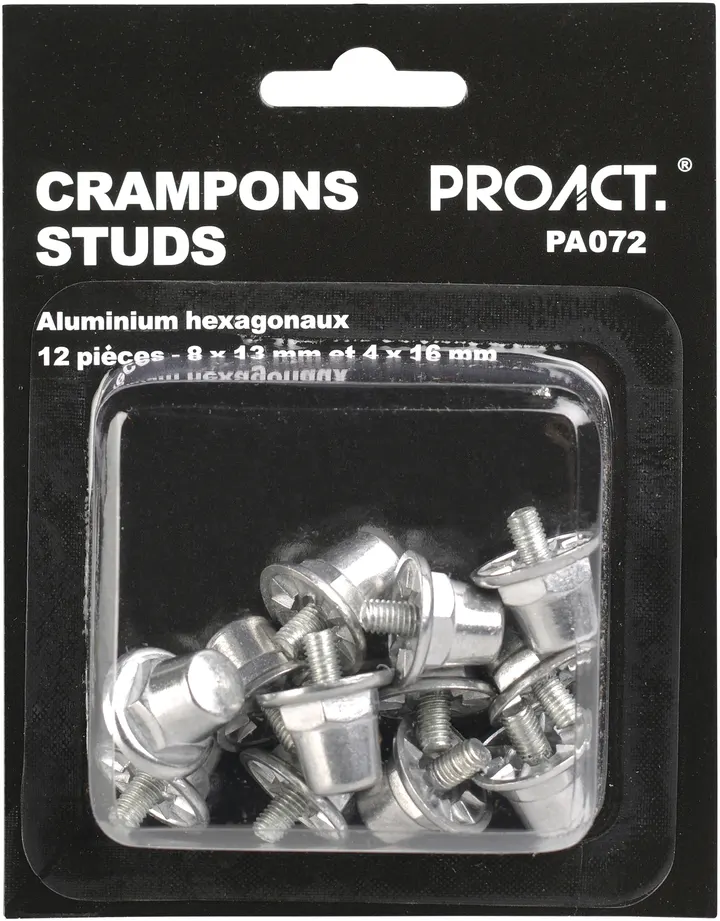 Boîte de 12 crampons alu hexagonaux Silver