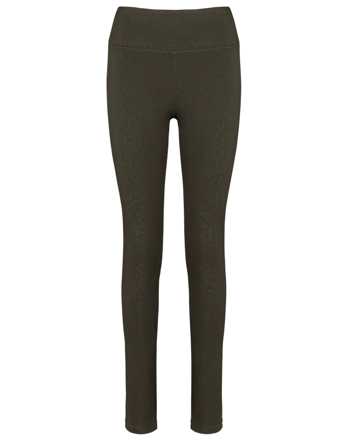 Umweltfreundliche Damen-Legging Dark Khaki Leopard
