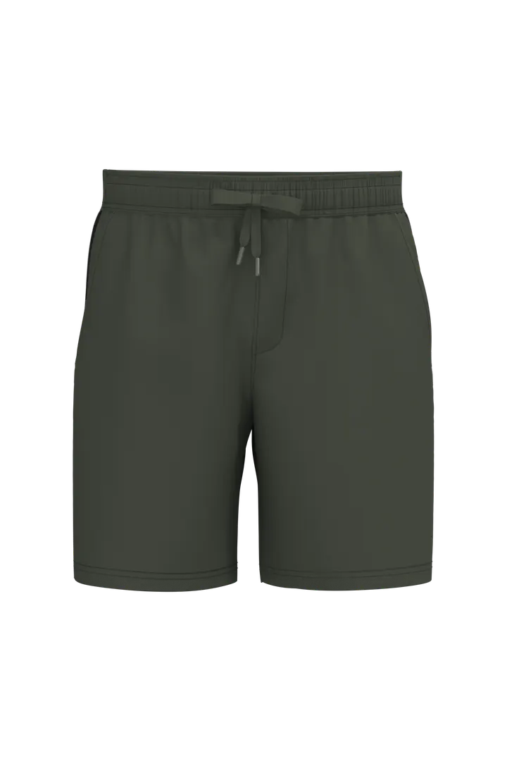 Zweifarbige Herren-Shorts Sporty Khaki / Black