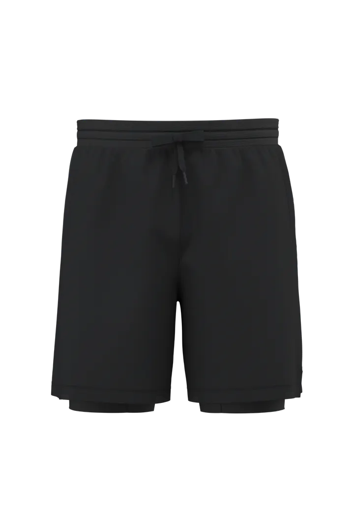Umweltfreundliche 2-in-1-Shorts mit integrierter Untershort für Herren Black