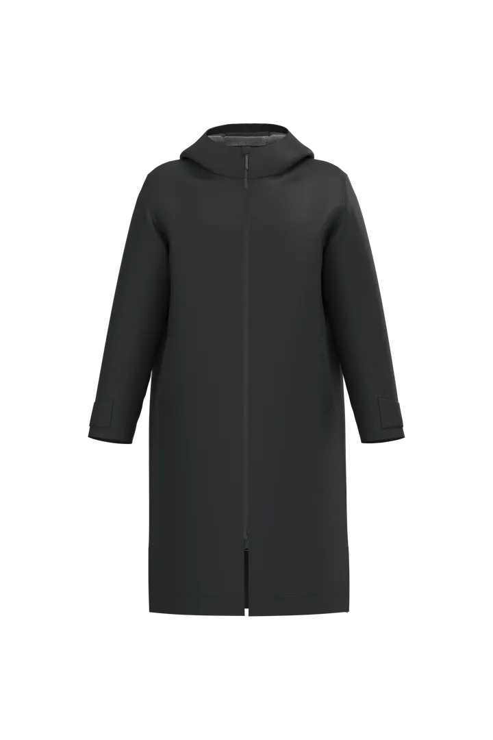 Parka longue doublée sherpa unisexe Black