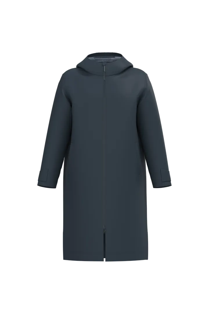 Parka longue doublée sherpa unisexe Navy