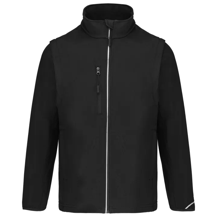 Veste softshell sport manches amovibles unisexe Black
