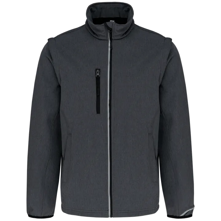 Veste softshell sport manches amovibles unisexe Marl Dark Grey