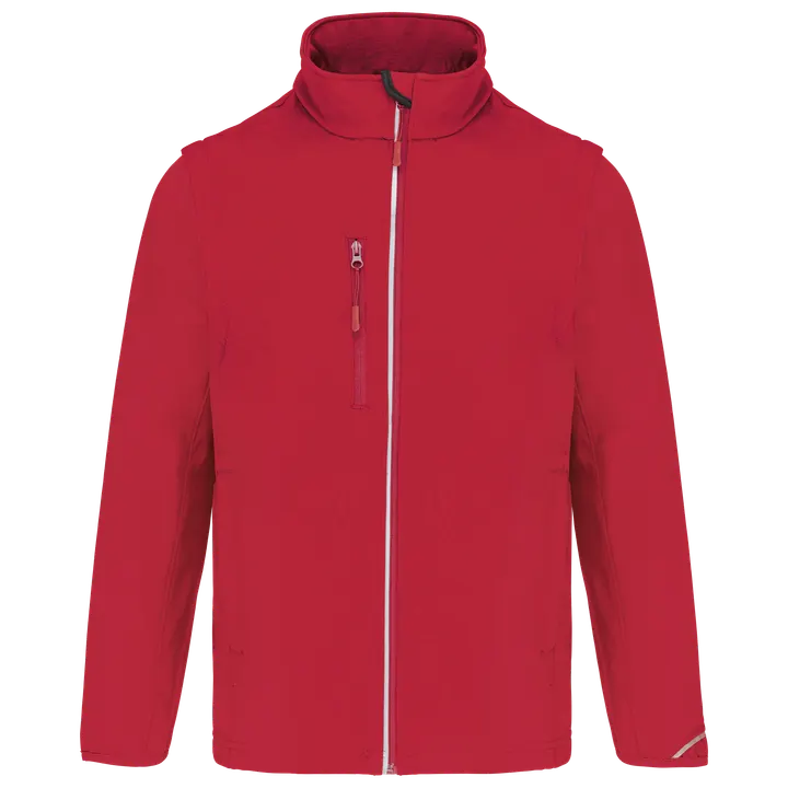 Veste softshell sport manches amovibles unisexe Sporty Red