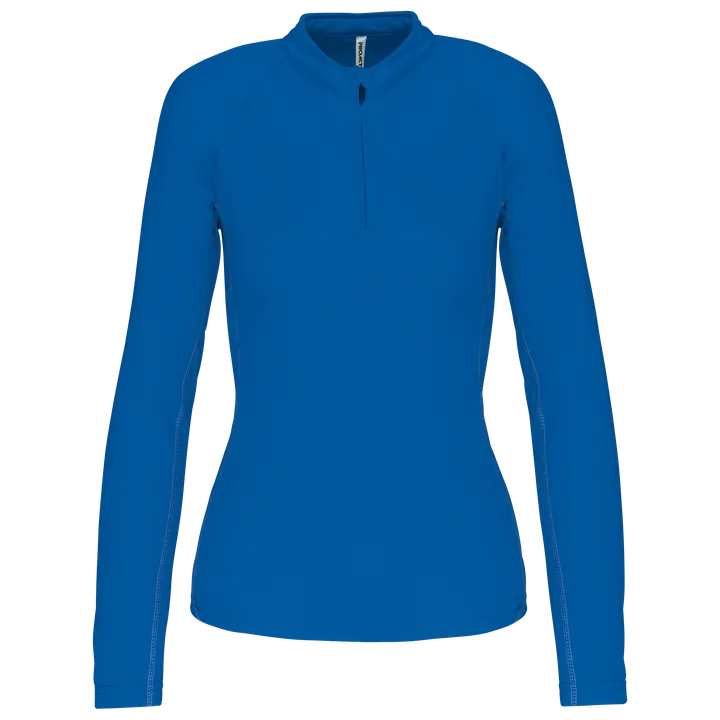 Sporttop mit langen Ärmeln ¼ Zip für Damen Sporty Royal Blue