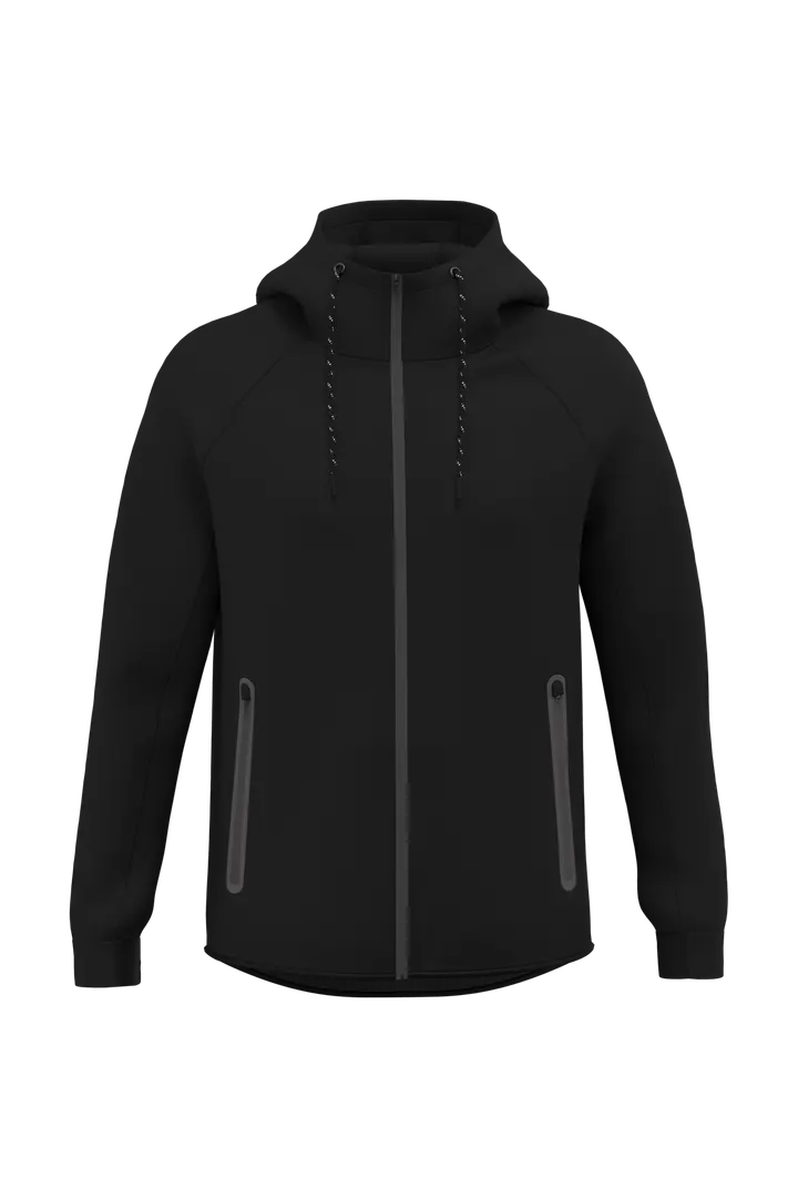 Damen-Funktions- performance Kapuzenjacke Black