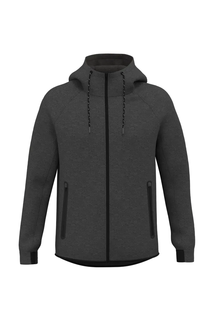 Damen-Funktions- performance Kapuzenjacke Deep Grey Heather