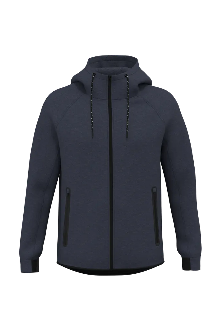Damen-Funktions- performance Kapuzenjacke French Navy Heather