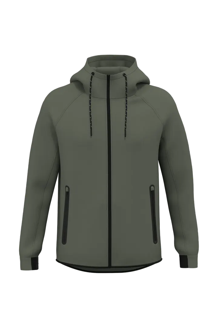 Damen-Funktions- performance Kapuzenjacke Sporty Khaki