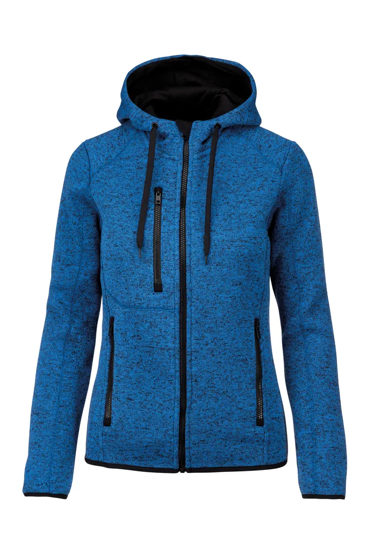Damen-Hoodie aus Chiné Light royal blue melange