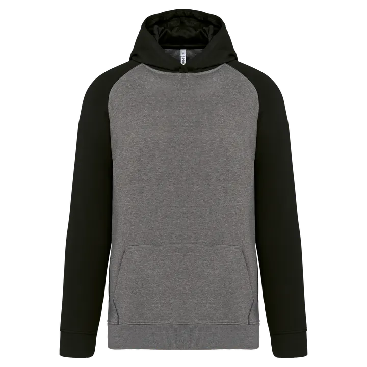 Zweifarbiges Kapuzensweatshirt für Kinder Grey Heather / Black