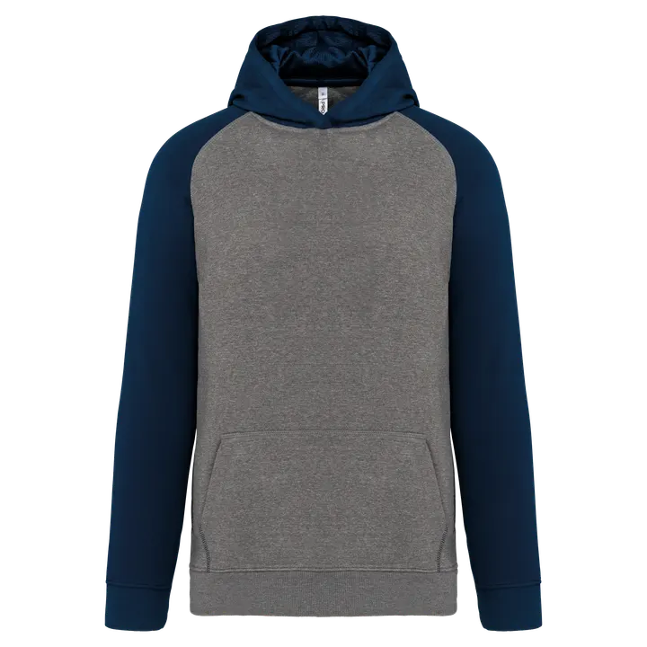 Zweifarbiges Kapuzensweatshirt für Kinder Grey Heather / Sporty Navy